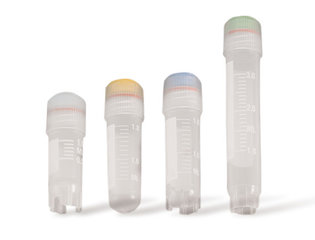 Cryo-vials, w. outer thread, PP, sterile, lip-/silicon seal, L 49 mm, 2 ml