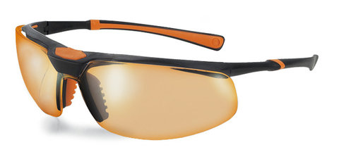 Safety glasses 5X3, black/orange,, orange, anti-scratch/anti-fog coated