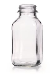 Square wide-mouth bottles, 1000 ml, clear glass, thread 60, short form