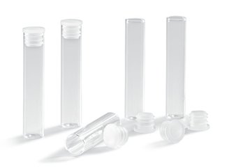 Sample vials, soda-lime-glass, flat bottom, with PE-stopper, 2.5 ml, 496 unit(s)