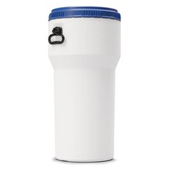 Nestable barrel, 60 l, White with a blue screw cap, 1 unit(s)