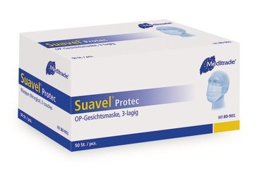 Surg. mask Suavel® Protec, type II, blue, Basic model, 50 unit(s)
