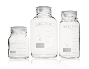 DURAN PURE wide mouth screw top bottle , Clear glass, 10.0 l, GLS 80 thread