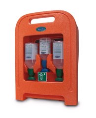 Medi2Protect I eye wash station, Colour orange, with 3 eye wash bottles