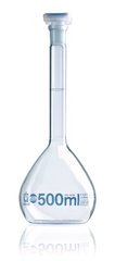 Vol. flask Blaubrand, cl.A, PP stop, Borosil gl.3.3, 100 ml, grnd.joint 12/21