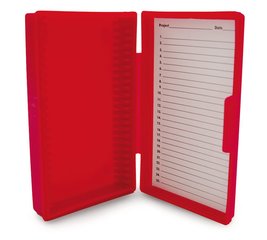 Microscope slide box, 25 slots, red, 1 unit(s)