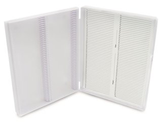 Microscope slide box, 100 slots, white, 1 unit(s)