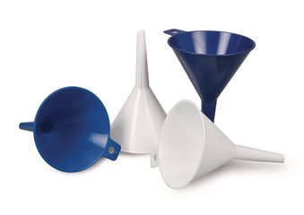 Disposable fluid funnel, PS,,  detectable, blue, sterile, 10 unit(s)