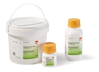 Methyl hydroxyethyl cellulose, 320-500 mPas, powdered, 1 kg, plastic