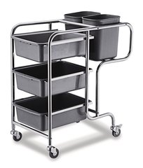 Stainless steel tub trolley, 850x450x900 mm, 1 unit(s)