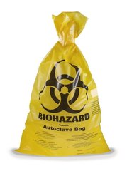 BIOHAZARD disposal bags, yellow, PP, 110 l, 700 x 1100 mm, 350 unit(s)