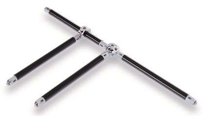 Stand rod L 35.3cm, Ø 22 mm,, 2 x thread. connections M12, steel black