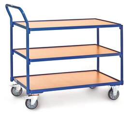 Shelf trolley, wood, 3 shelves, 1000 x 600 mm, 1 unit(s)