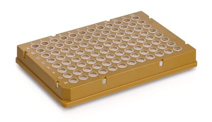 Rigid frame 96 well PCR plate, Low, gold, whole frame, 50 unit(s)