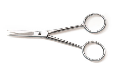 Microscopy scissors, pointed-pointed, carbon steel, curved, length 100 mm