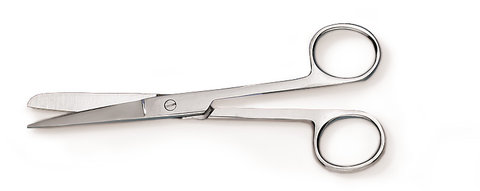 Scissors, pointed-blunt, stainless steel, length 160 mm, 1 unit(s)
