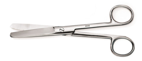 Scissors, blunt-blunt, stainless steel, length 160 mm, 1 unit(s)