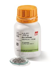 Tin granules, min. 99,8 %, p.a., 1-4 mm, 250 g, plastic