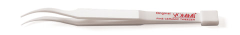 Ceramic forceps, sharp, curved tip, length 125 mm, 1 unit(s)
