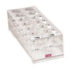Rotilabo®-test tube rack, acrylic glass, 6 x 2 holes, Ø borehole 36 mm
