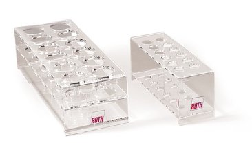 Rotilabo®-test tube rack, acrylic glass, 8 x 3 holes, Ø borehole 18 mm