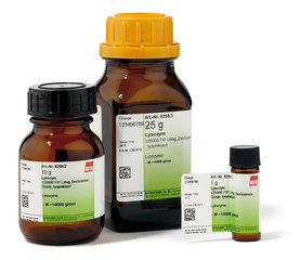Lysozyme, min. 45.000 FIP U/mg,, lyophilised, 25 g, glass