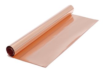 Copper foil, p.a., 0.1 mm thick, 60 cm wide, 1 kg, cardboard