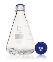 Erlenmeyer flask with 4 baffles, DURAN®, 1 l, GL45, with diaphragm screw caps