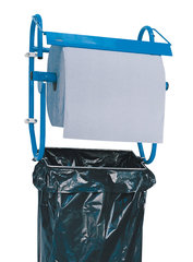 Wall roll holder, roll width max. 42 cm, tear bar and holder for waste bags 120l