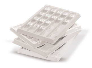 ROTILABO® micr. slide tray, white, ABS, ABS, L 299 x W 206 x H 18 mm, 20 slides