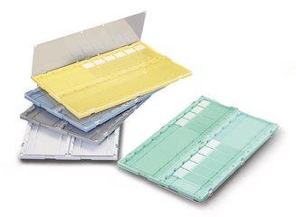 Rotilabo® micr. slide folder, PS, green, PS, L 295 x W 192 x H 11 mm, 20 slides
