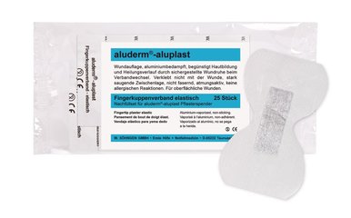 Sticky plaster disp. aluderm®-aluplast, refill pack 25 fingertip dressings