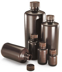 Narrow neck bottles, brown, HDPE, leakproof, 8 ml, 12 unit(s)