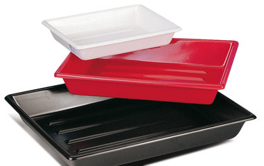 Rotilabo®-lab dish with ridges, PVC, red, L 320 x W 370 x H 50 mm, 1 unit(s)