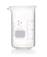 Glass beakers, high form, DURAN®, with graduation and spout, 150 ml, 10 unit(s)