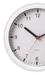 Quartz wall clock, white. Ø 245 mm, D 40 mm, 1 unit(s)