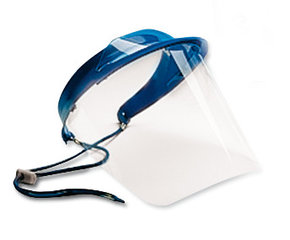 Face protection screen Polysoft, PC, blue, ultra-light, 1 unit(s)