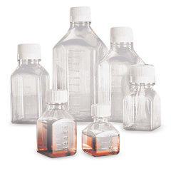 Nutrient media bottles, PETG, L 73 x W 73 x H 177 mm, 500 ml, sterile