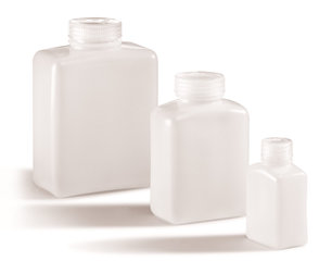 Wide neck-rectangular bottles, HDPE, leakproof, 250 ml, 12 unit(s)