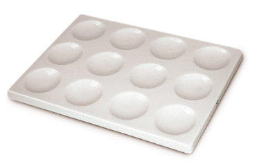 Square spot test plate, porcelain, 6 moulds, Ø of moulds 36 mm, 1 unit(s)