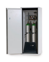 Gas cylinder cabinets G90 2 x 10 l, H 1450 mm,  left stop, light grey, 1 unit(s)