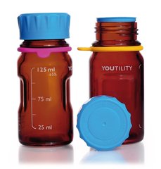 DURAN® YOUTILITY laboratory bottles, brown glass, 125 ml, GL 45, 4 unit(s)