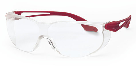 UV-safety glasses skylite, by UVEX, EN 166, EN 170, PC, clear, red metallic