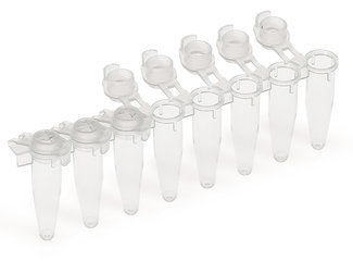 PCR-strips 8 tubes, PP, colourless, lid flat, 0.2 ml, 125 unit(s)