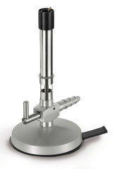 Laboratory gas burner w. sucker on base, with tap a. low heat flame, natural gas