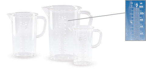 Measuring beaker, 1000 ml, SAN, transparent, embossed skale, 1 unit(s)