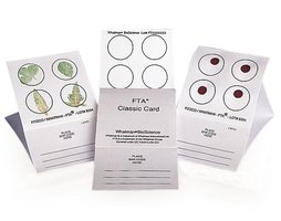 FTA®-cards, CLASSIC w. colour indicator, speciality cards by Whatman, 4 areas