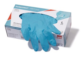 Rotiprotect®-Nitril evo dispos. gloves, non-powdered, size L (8-9), 100 unit(s)