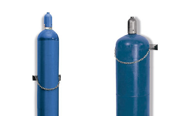 For wall-mounting of a single gas bottle, Ø 320 mm, incl. safety chain