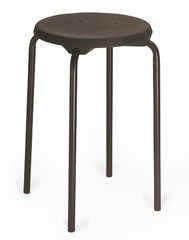 Stackable stool, seat PU black, frame black, H 580 mm, 1 unit(s)